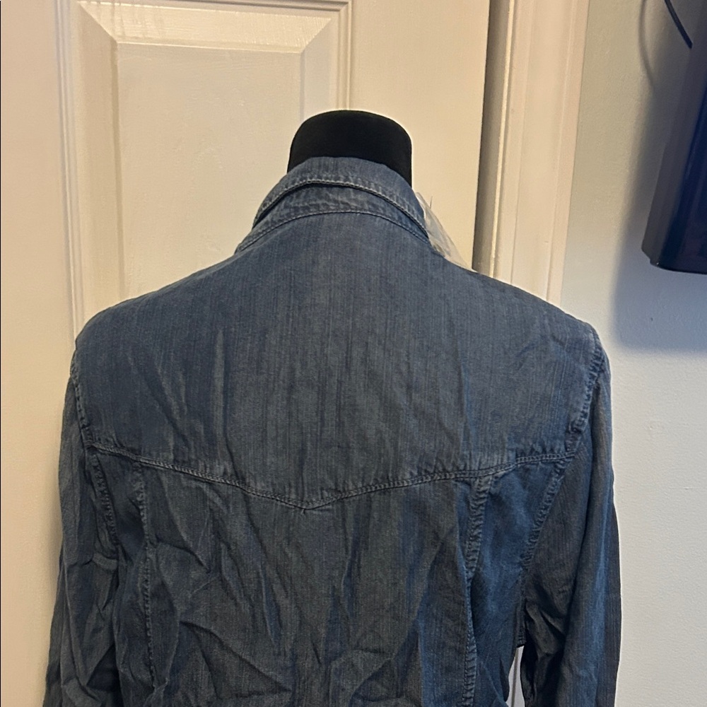 Maurices Light Blue Denim Shirt - Casual Button Front - Picture 6 of 6